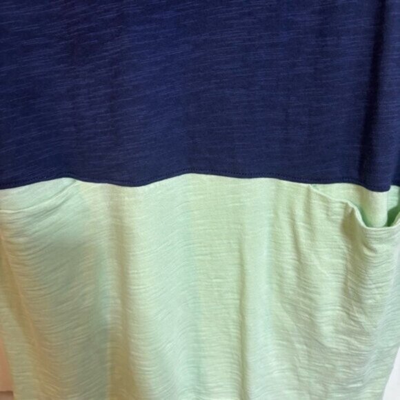 Lands End Canvas Sheath T-shirt Dress Medium Navy Mint Coastal Nautical - Picture 6 of 9